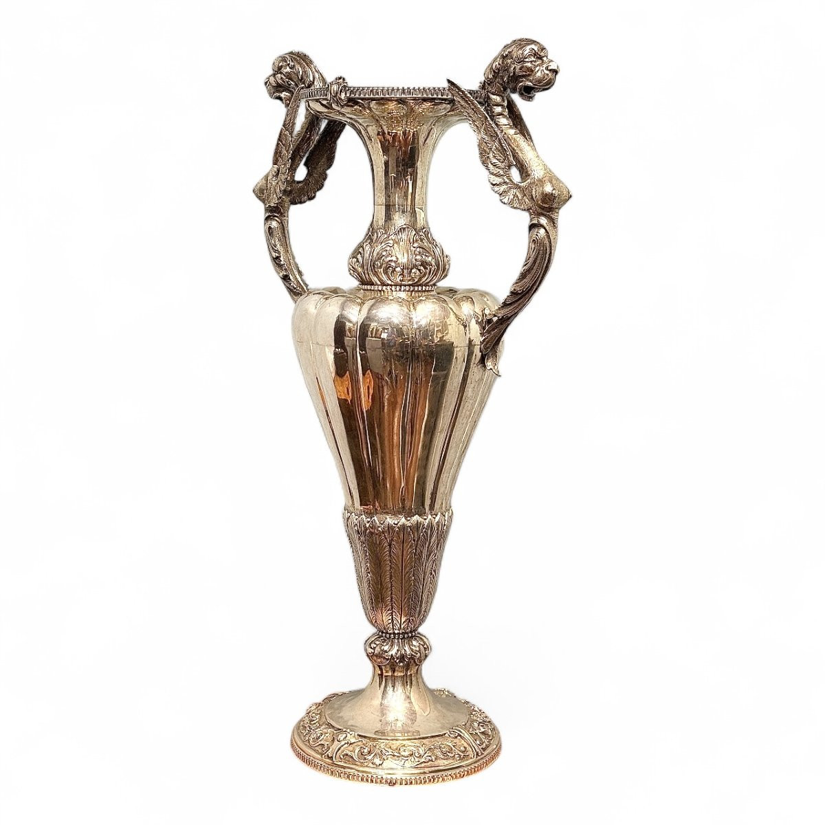 Neo-renaissance Vase In 800 Silver - Italy, Early 20th Century-photo-1